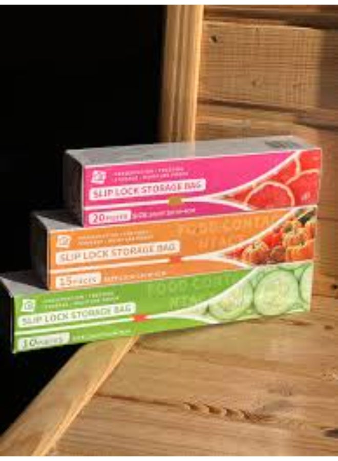 أكياس حفظ الطعام بنظام "سليب لوك" (Slip Lock) تُعد هذه الأكياس خياراً مثالياً وعملياً لكل مطبخ بفضل تصميمها المتطور الذي يجمع بين سهولة الاستخدام والحفاظ الفائق على نضارة الأطعمة. - Image 2